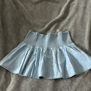 JCrew Chambray smocked mini skirt NWT